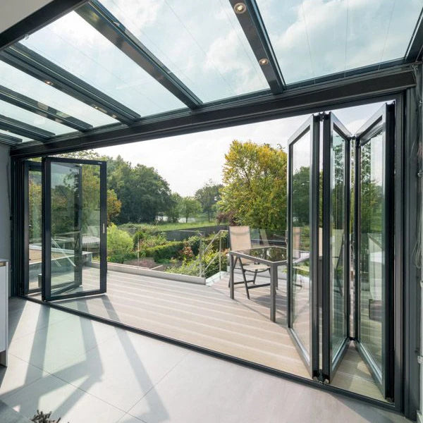 D-TOP SHENZHEN 2023 Steel Aluminum Folding Door with Soundproof for Exterior Australian Standards Folding Glass for House