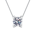 925 Sterling Silver Moissanite Pendant Necklace Premium Classic Style for Wedding Party Engagement Anniversary Silver Plated