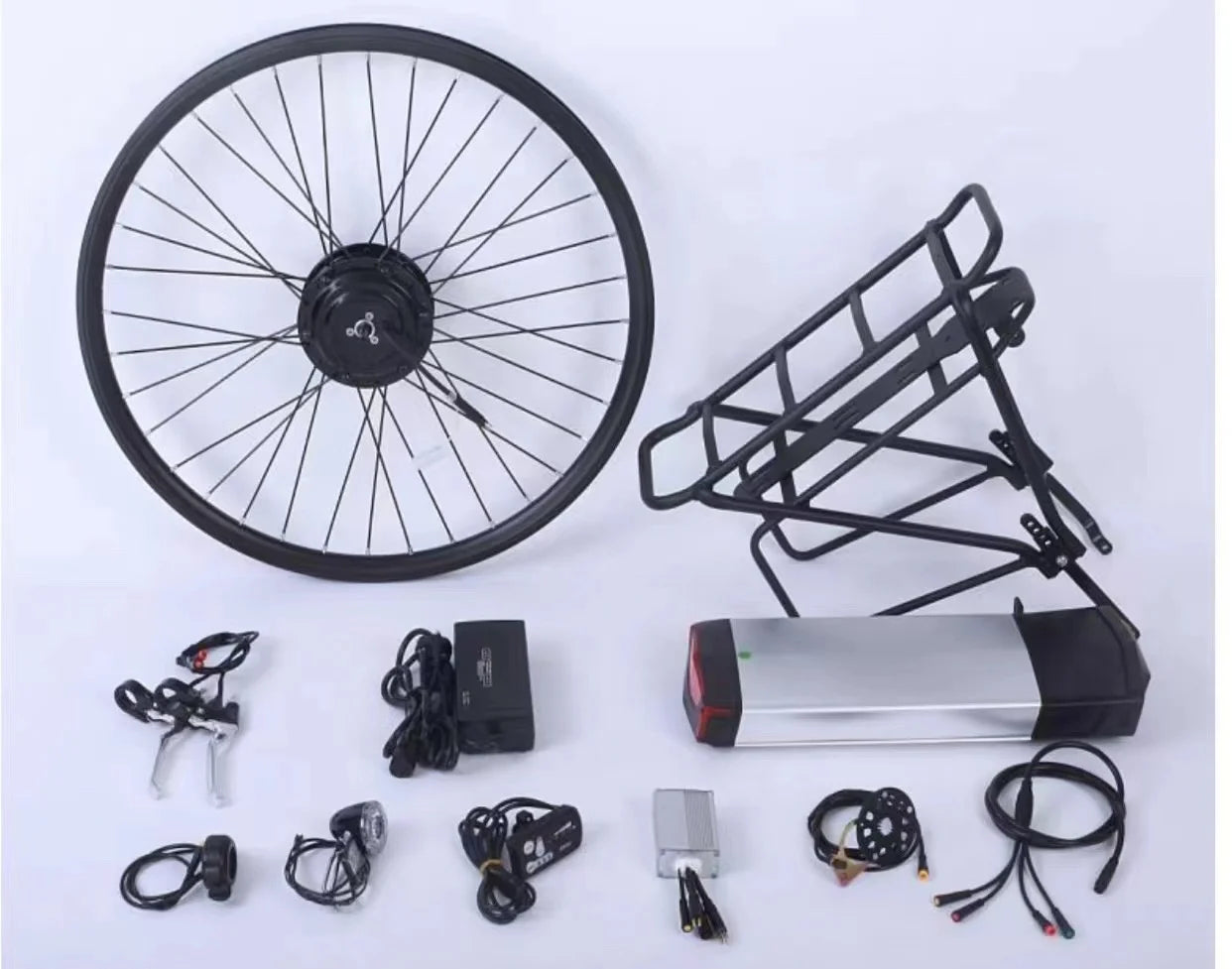 Mayebikes 16''-29'' Waterproof Ebike Kit 36V 250W Geared Hub Motor Conversion Kit With Rear Carrier Battery
