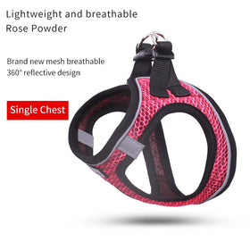 High Quality Wholesale Adjustable Reflective Polyester Soft Breathable Pet Chest Harness 1.5m Leash Set