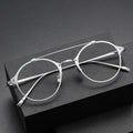 KJ-30 Retro Optical Eyeglasses Women Men Titanium Material Round Double Bridge  Lightweight Spectacle Frame