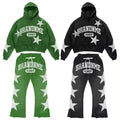Manufacturers for Customs Clothes Screen Printing Stacked Sweat Pants Sweatsuit Flared Sweatpants and Hoodie Sets