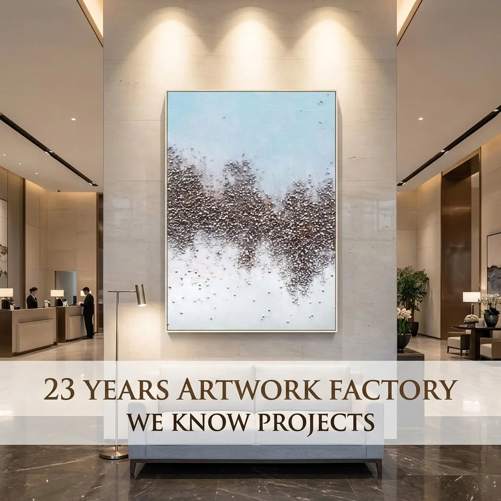 Luxury 3D Textured Abstract Painting Palette Knife Art Hand Painted for Dubai Hotel Lobby Project Villa Wall Decor