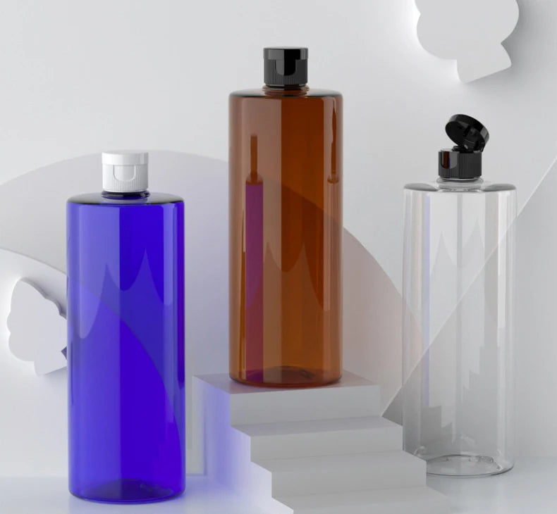 Guangdong Guangzhou 500ml Plastic Cosmetic Flat Shoulder Empty Bottle Packaging for Face Serums Skincare Products