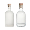 Custom Logo Wholesale Round Glass Bottle for Brandy Vodka Tequila Whisky Cork 750ml 1000ml with Reed Diffuser