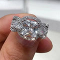CAOSHI Fashion Ring Princess Cut 3A Diamond Jewelry Women CZ Gemstone Dainty Promise Cubic Zirconia Silver Rings