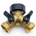HOT Heavy Duty  Zinc Alloy Garden Hose Connector Tap Splitter 2 Way Hose Spigot Adapter With 2 Valves Plus 4 Rubber Washers