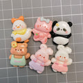100PCS Shiny Panda Duck Series Miniature Resin Flat Back Cabochons for Hairpin Scrapbooking DIY Home Decor Craft Accessories