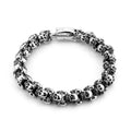 SDA Skull Link Chains Stainless Steel Cool Design Skeleton Head Silver Color Punk Bracelet for Men Jewelry