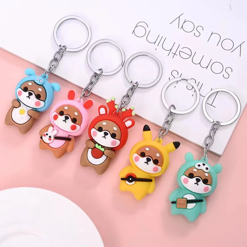 New Firewood Dog Key Chain Cartoon Doll Pendant Cute Satchel Bear Pendant Car Bag Small Gift Doll