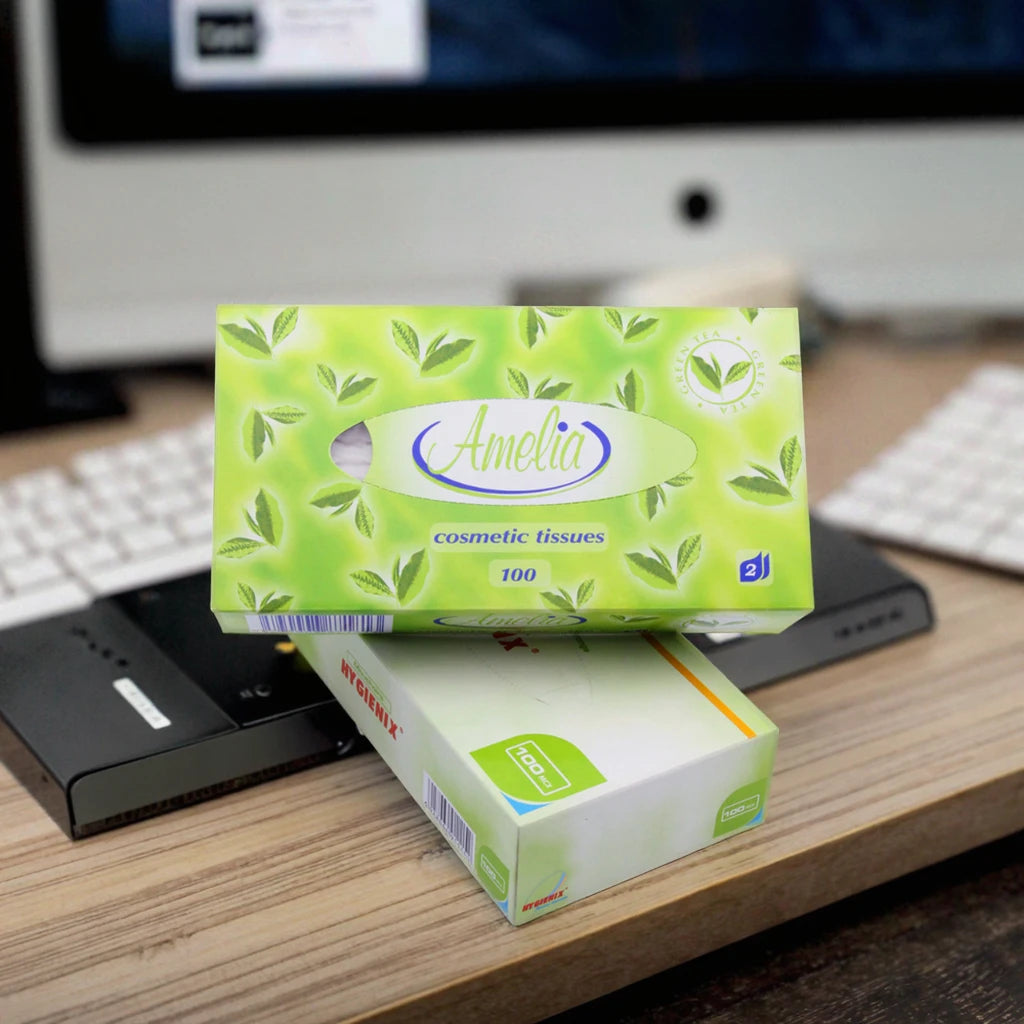 Free Sample Custom Logo Box Tissue Virgin Pulp Printing Paper Facial Tissues