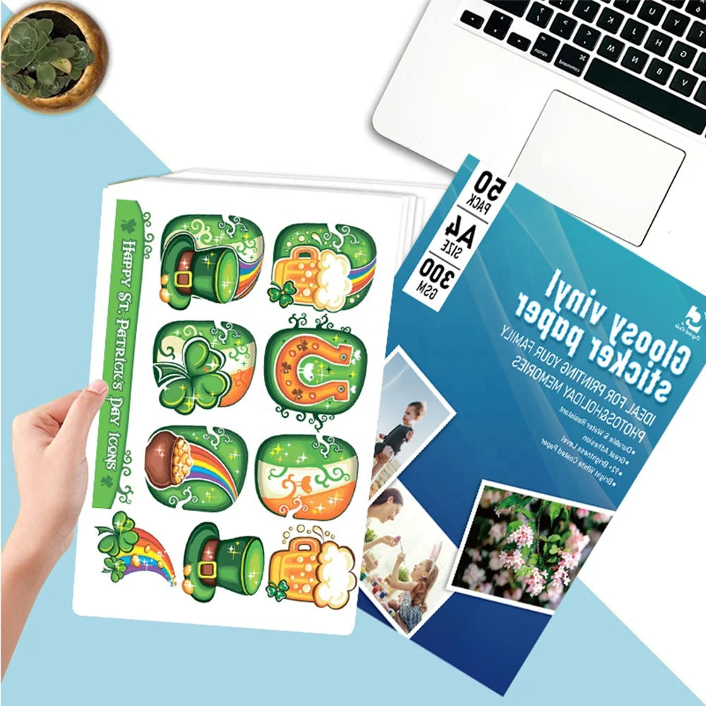 Lowest Price A4 Adhesive Labels Custom Die Cut Vinyl Sticker Paper for DIY Personalized Sticker