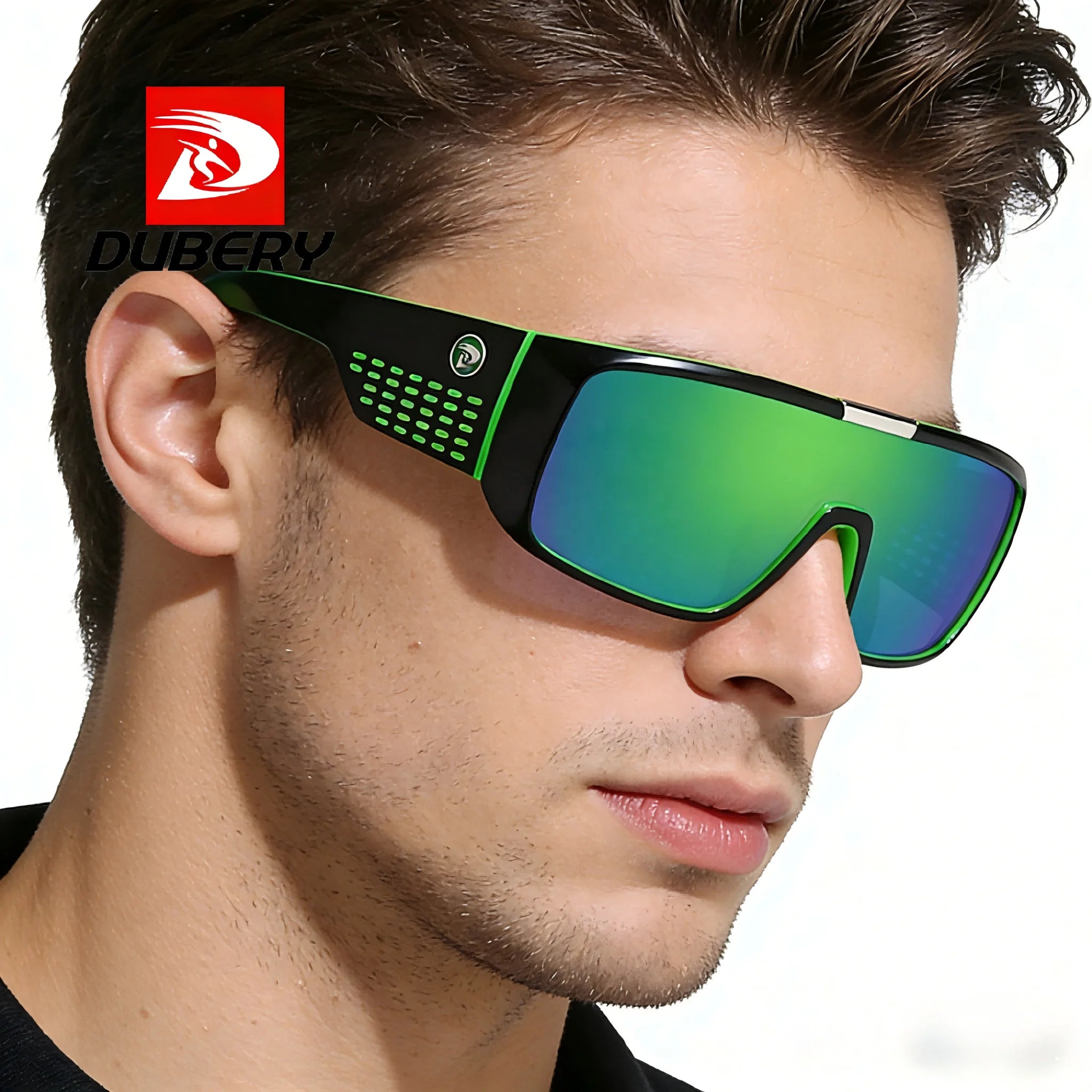 DUBERY Factory Price Oversized Dark Green Sunglasses 2026 Unisex Fashion UV400 Protection Lightweight Durable Full Rim Summer