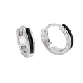 Rainbowking S925 Sterling Silver Black Drop Glue Ear Buckle Men's High-end Sense Ins Roman Numeral Earrings Niche Earrings