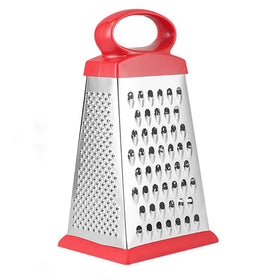Top Selling Machine Manual Kitchen Accessory Stainless Steel 4 Sided Cheese Grater with Plastic Handle