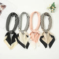 Spring Festival Gifts for Friend Sweet Striped Smooth Small Square Scarf Women Headband Professional Fashion Temperament Scarf