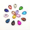 Fashion 10*14mm Synthetic Gemstones Loose Pear Shape Cubic Zirconia Loose Colors Jewelry Making Shoe Rhinestones Glass