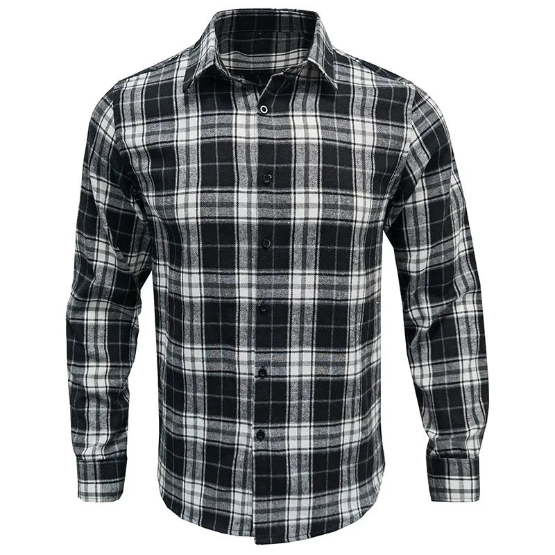 Autumn and Winter Thick New Flannel Grid Men's Shirt
