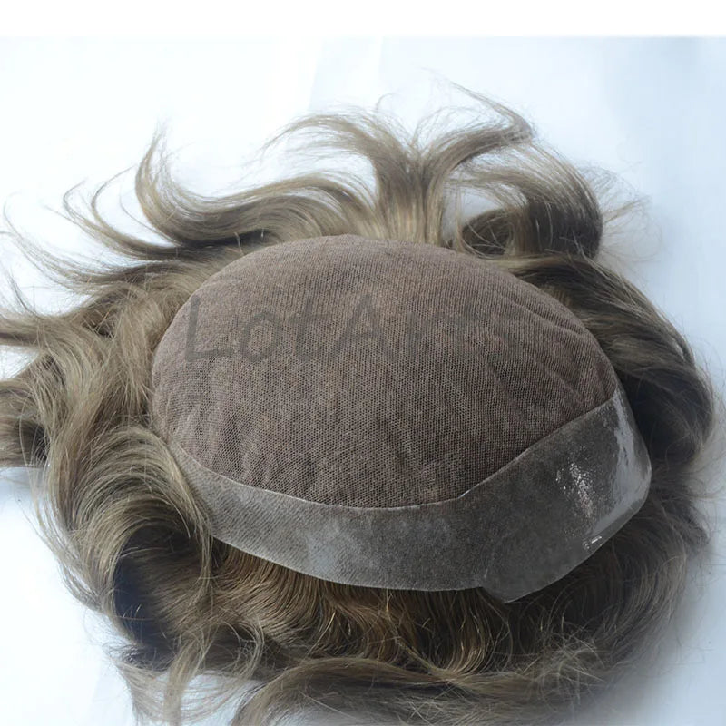 Indian Remy Lace Design Australia Lace & PU Hair Pieces Wig Toupee for Men with Natural Color Soft & Smooth