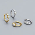 SP Simple Design INS Style S925 Sterling Silver Pearl Zircon Hoop Earrings for Women