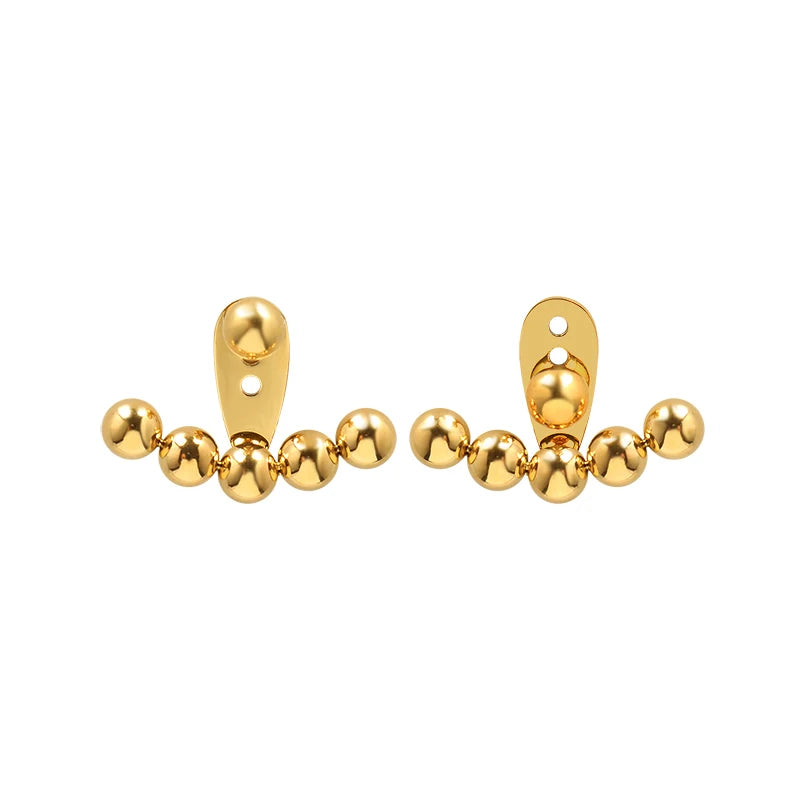 Ins Style Various Steel Ball Earrings Round Face Thinning Earrings New Stainless Steel Accessories