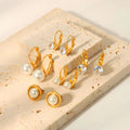 French Retro Style Stainless Steel High-End Earrings Unique Large Small Pearl Design for Women Wholesale Fashion Accessory