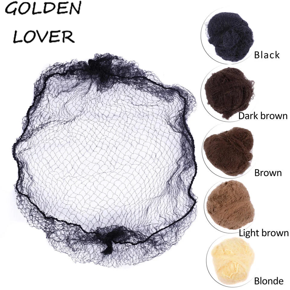 100pcs/lot Five Colors Nylon Hairnets Black Brown Coffee Color Invisible Soft Elastic Lines Hair Net