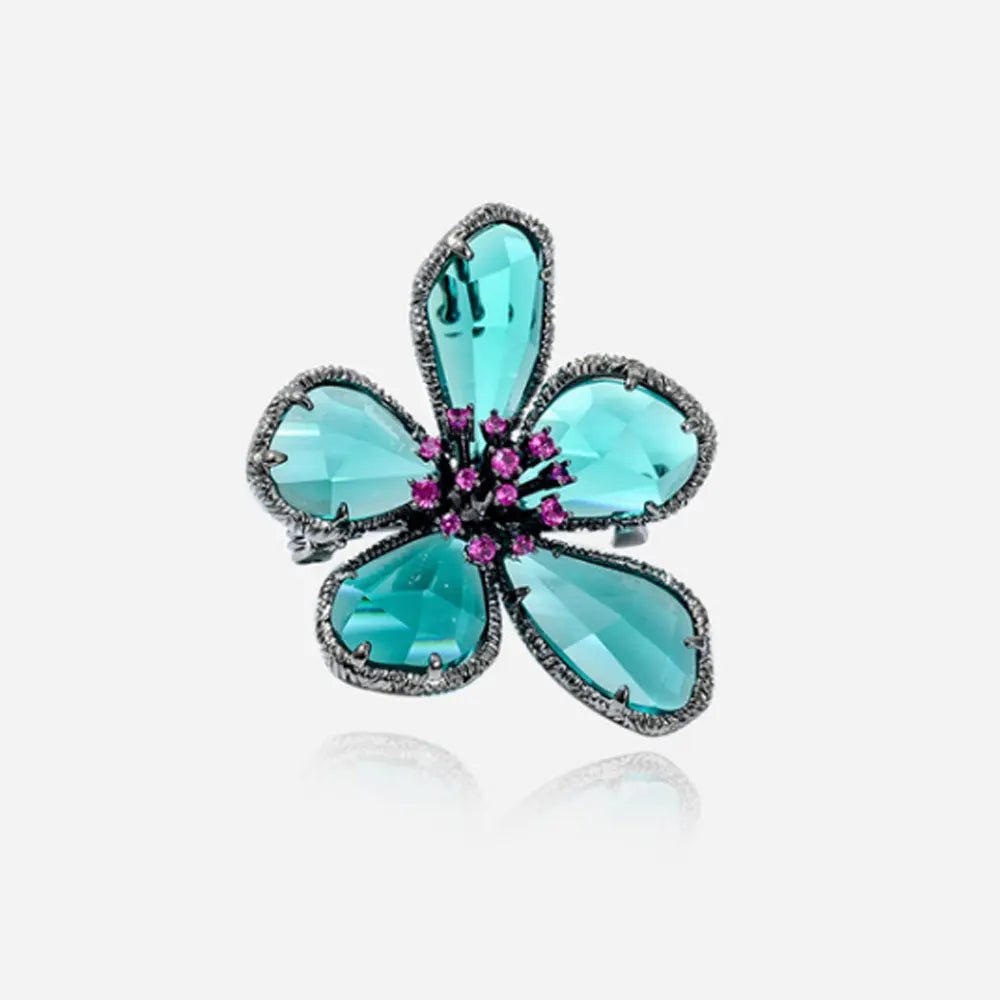 Alloy Brass Flower Charm Brooch Brooches Pins Women