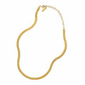 Trendy 4.5mm Flat Snake Chain Herringbone Chain 925 Sterling Silver Herringbone Necklace 18k Gold Plated Silver Choker Women