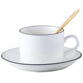 Hot Selling Modern Italian White Ceramic Coffee & Tea Cup and Saucer Set Wholesales Modern Italian Coffee Porcelain Plate
