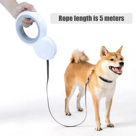 4-in-1 Dog Leash Dog Lead Automatic Portable Led Rope With Poop Bag Dispenser and Flash Light Retractable Nylon Dog Leash