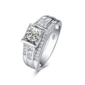 Classic Trendy 1.2ct D VVS1 Real 925 Silver Ring Women Wedding Engagement Diamond Princess Cut Moissanite Rings