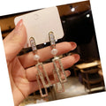 DAIHE Fashion 2023 New Square Zircon Earrings 925 Silver Needle Exquisite Long Earrings for Women Jewelry