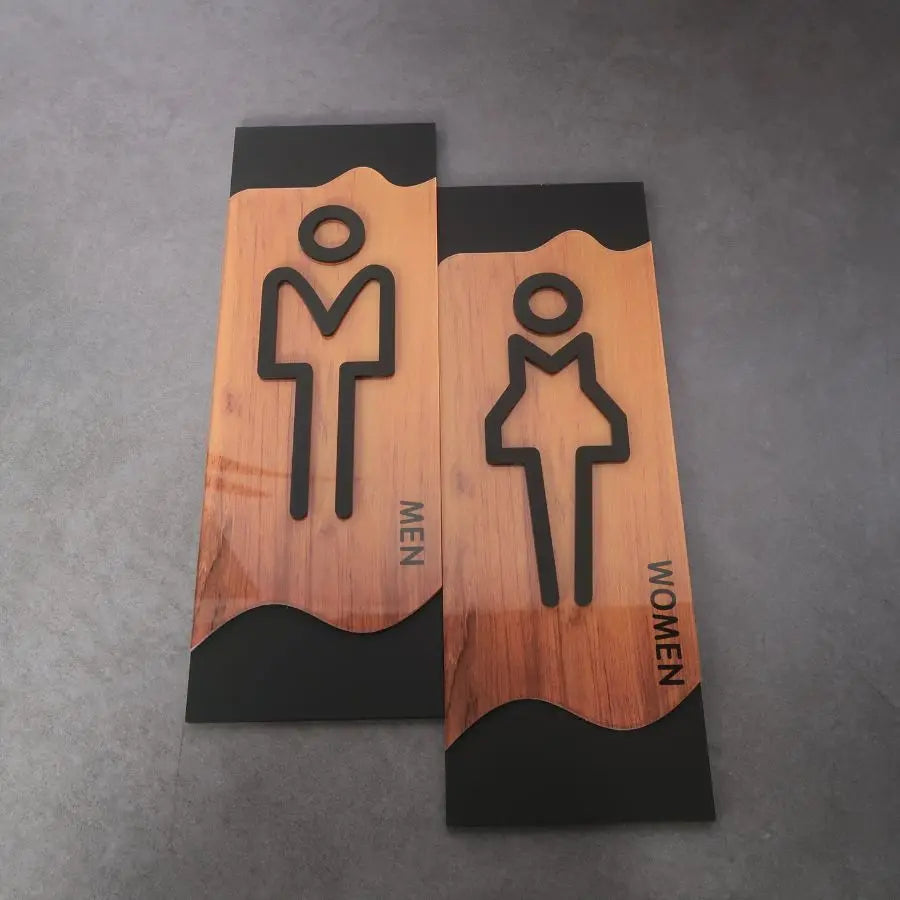 CA Stock Fast Shipping   Self-Adhesive Acrylic Restroom Washroom Toilet Door Sign for Men & Women