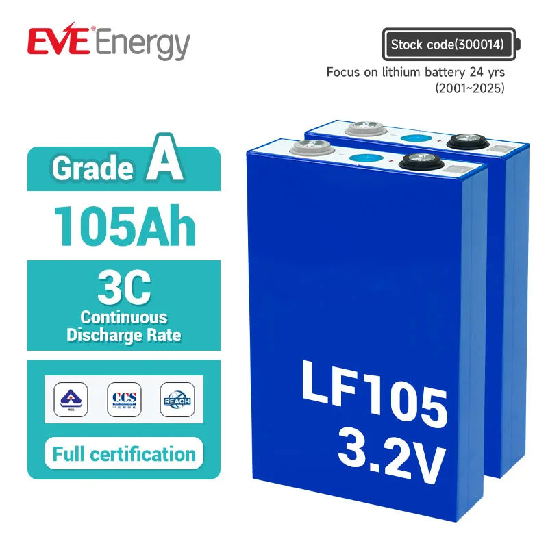 EVE LF105 Lifepo4 3.2v 105ah Lf105 LFP Batteries Lithium Battery Lifepo4 100ah Solar Lifepo4 Battery