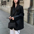 Liu Ming New 2025 Products Korean Fashion Autumn Women Casual Long Sleeve Pu Leather Jacket Blazers Coat