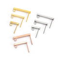 Fashion 316 Pin Stainless Steel Jewelry Findings T-BAR Stud Earring Hook With bar 30418k Gold Plating DIY Jewelry Accessories