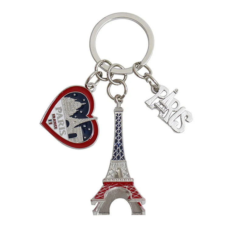 Custom Personalized Gifts Tourist Souvenir Engraved 3d Metal Paris Keychain