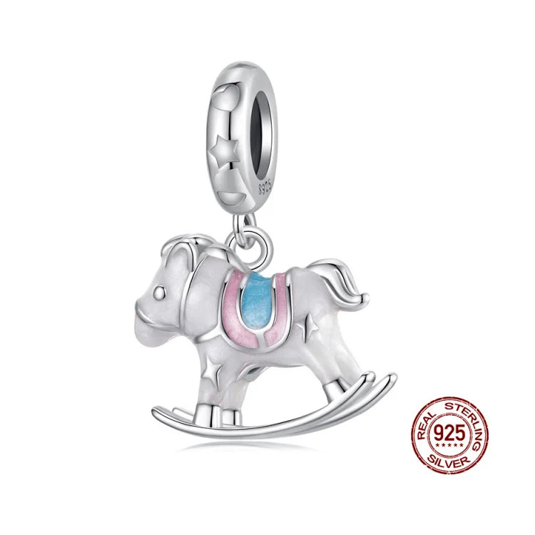 Custom 925 Sterling Silver Craft Color Fine Pendants Charms Kids Luxury Bag Diy Necklace Cute Enamel Charms for Jewelry Making