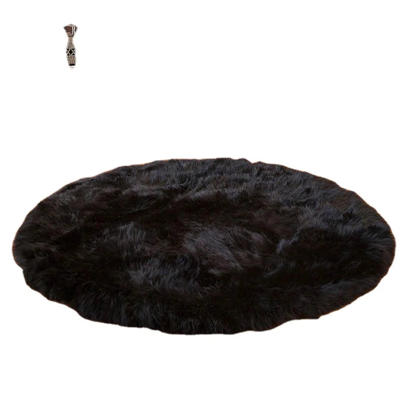 MWFur Australian Sheepskin Rugs for Living Room Austral Sheepskin Rugs for Bedroom Round Shape Thick