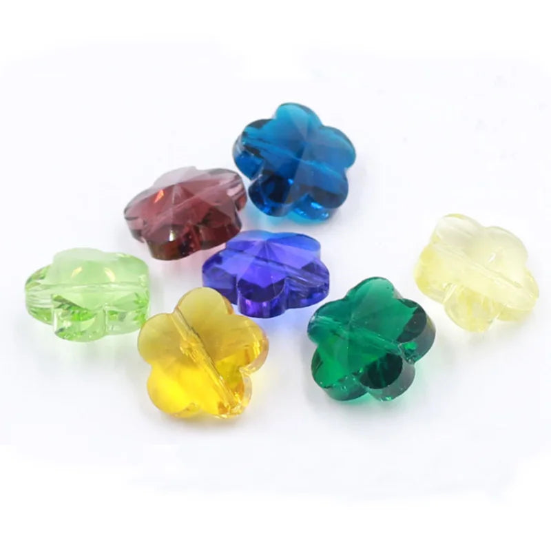 14mm Faceted Plum Flower Crystal Beads for Jewelry Making