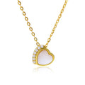 Heart-Shaped Zircon White Shell Silver Necklace Unisex Trendy Pendant Necklaces Religious Wedding Party Engagement Link Chain