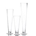 Wholesale 30 40 50 60cm V Shape Long Glass Vase Wedding Decoration Big Floor Glass Vase