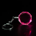 Wholesale High Quality Blank Crystal Keychain Custom logo Pokeball LED Flashing Light 3d Laser Engraving Crystal Glass Keychain
