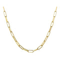 Delicate Fashion Gold Plated Paper Clip Chain Big Circle Necklace for Ladies and Girls