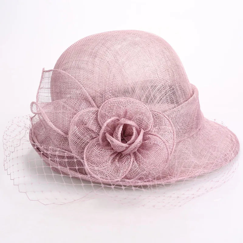 SH-1039 New Spring Summer Casual Outdoor Fashion Cambric Lace Crimped Flower Women Church Hat Light Breathable Elegant MegaBDM