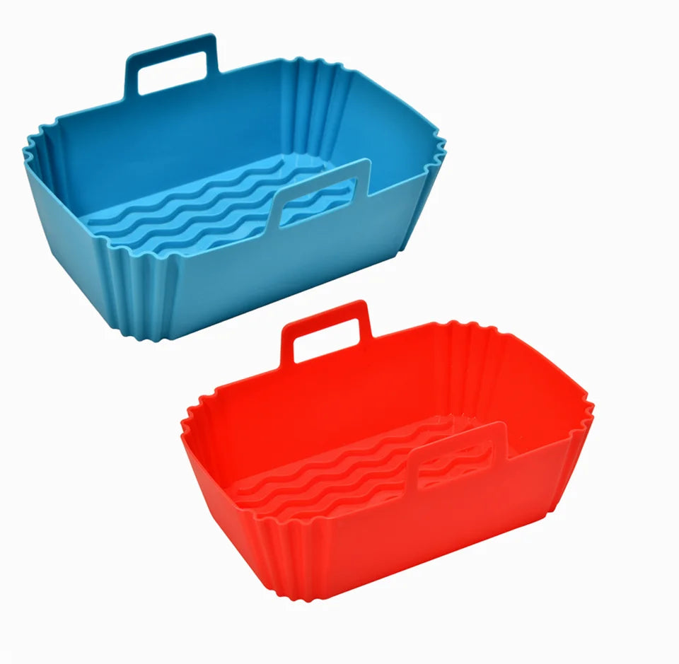 New  Rectangle Reusable Air Fryer Silicone Pot Basket Liner Silicone Baking Pan