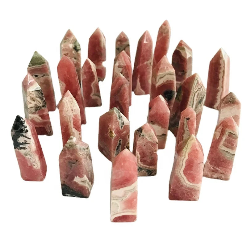 wholesale high quality natural crafts gemstone rhodochrosite crystal point wand tower