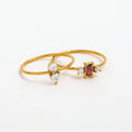 Joolim Women's Dainty 18K Gold Plated Stainless Steel Ring Non-Tarnish Zirconia Fine Jewelry for Engagement or Gift