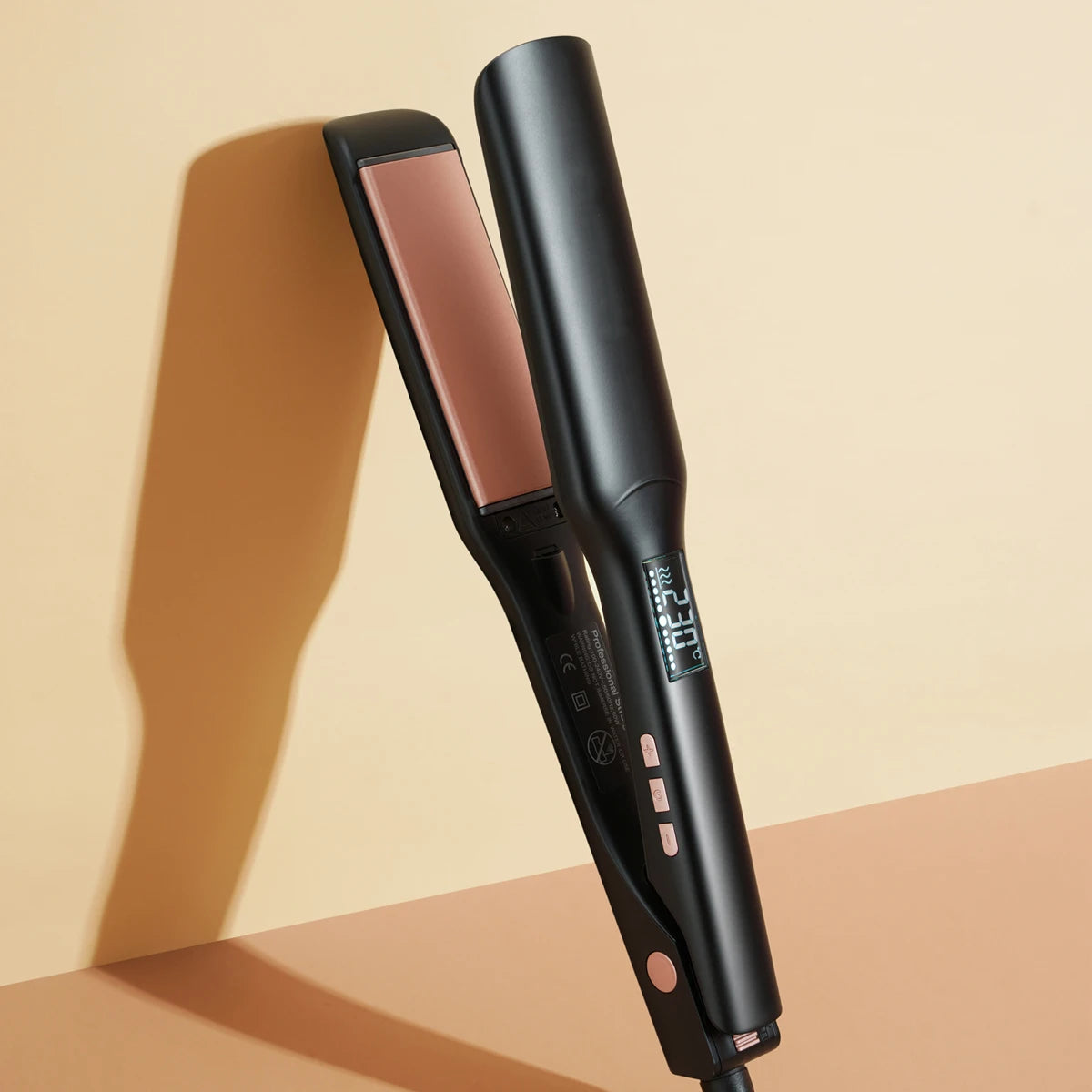 Professional Electric Titanium and Curler 2 in 1 Flatirons Set logo Flat Iron Hair Straightener Machine